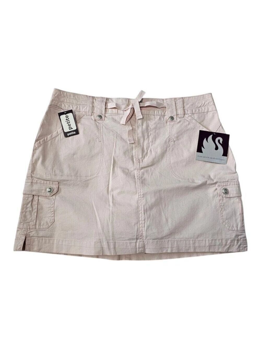 Gloria Vanderbilt Skort Size 10P Petite Pastel Pink Cargo Pockets